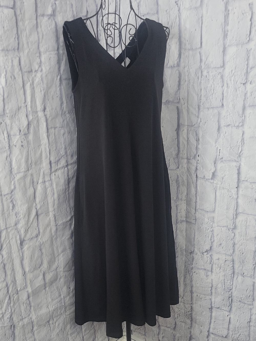 Chico's NWT Black Sleeveless Swing Dress Large Travel Career Classic